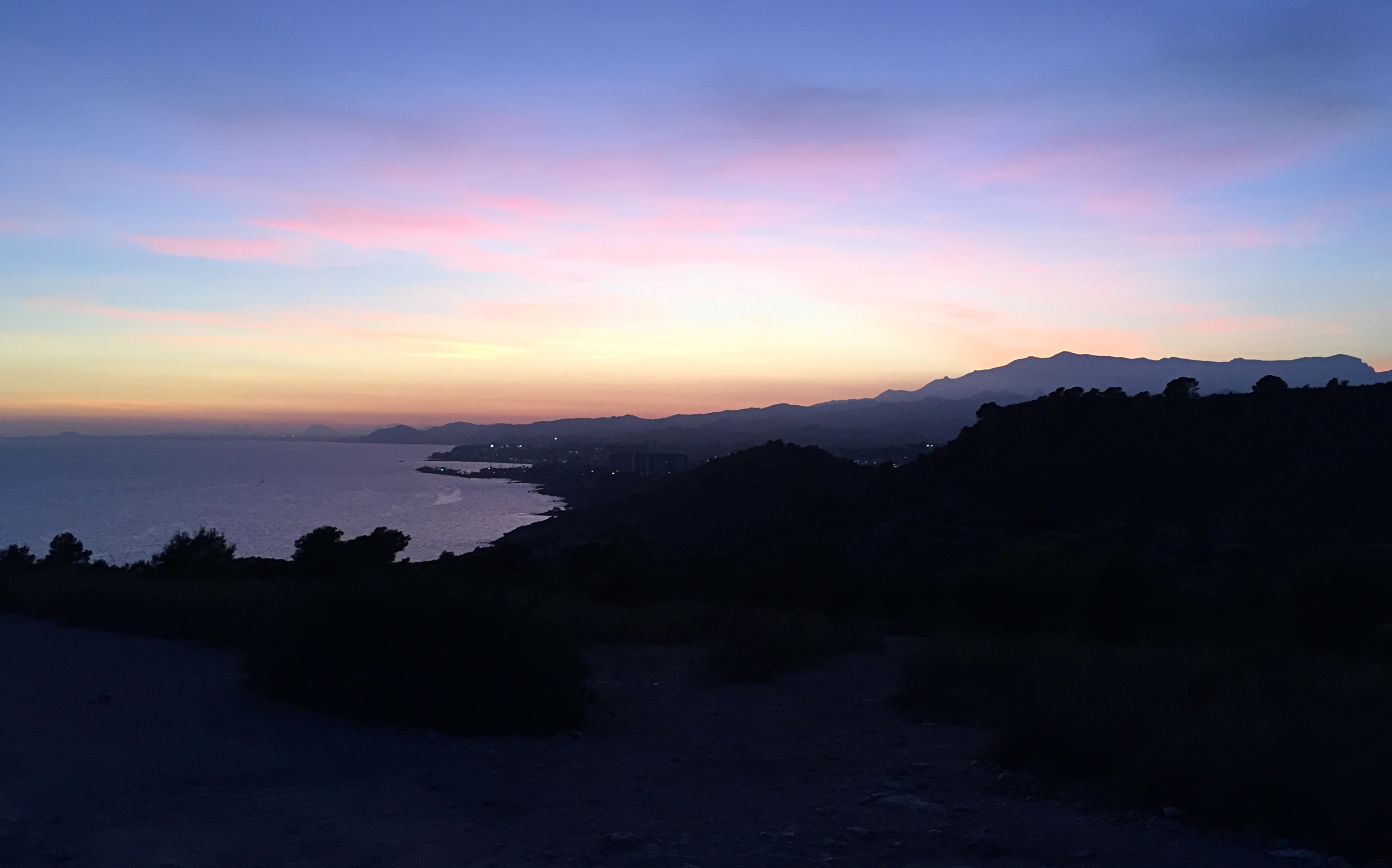 Sunset from cliffs Torre d'Aguilo walk 2